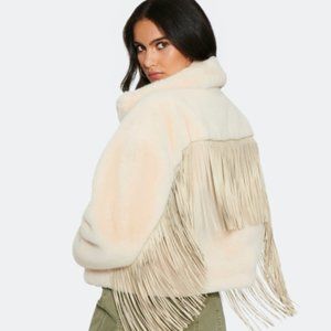 Ble Revival Dancing In The MoonLight Fringe Jacket in Vanilla Bean